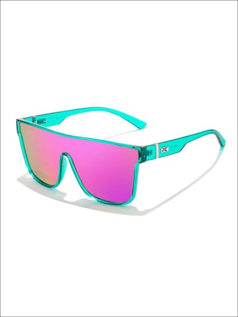 Oversized Square Mirrored Single Lens Sunglasses UV400 Unisex